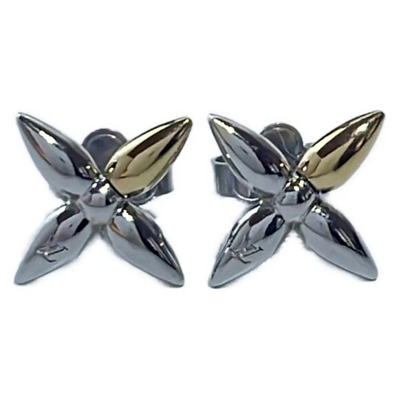 Auth LOUIS VUITTON - Silver Gold LE3272 Earrings Hardware - Picture 1 of 3